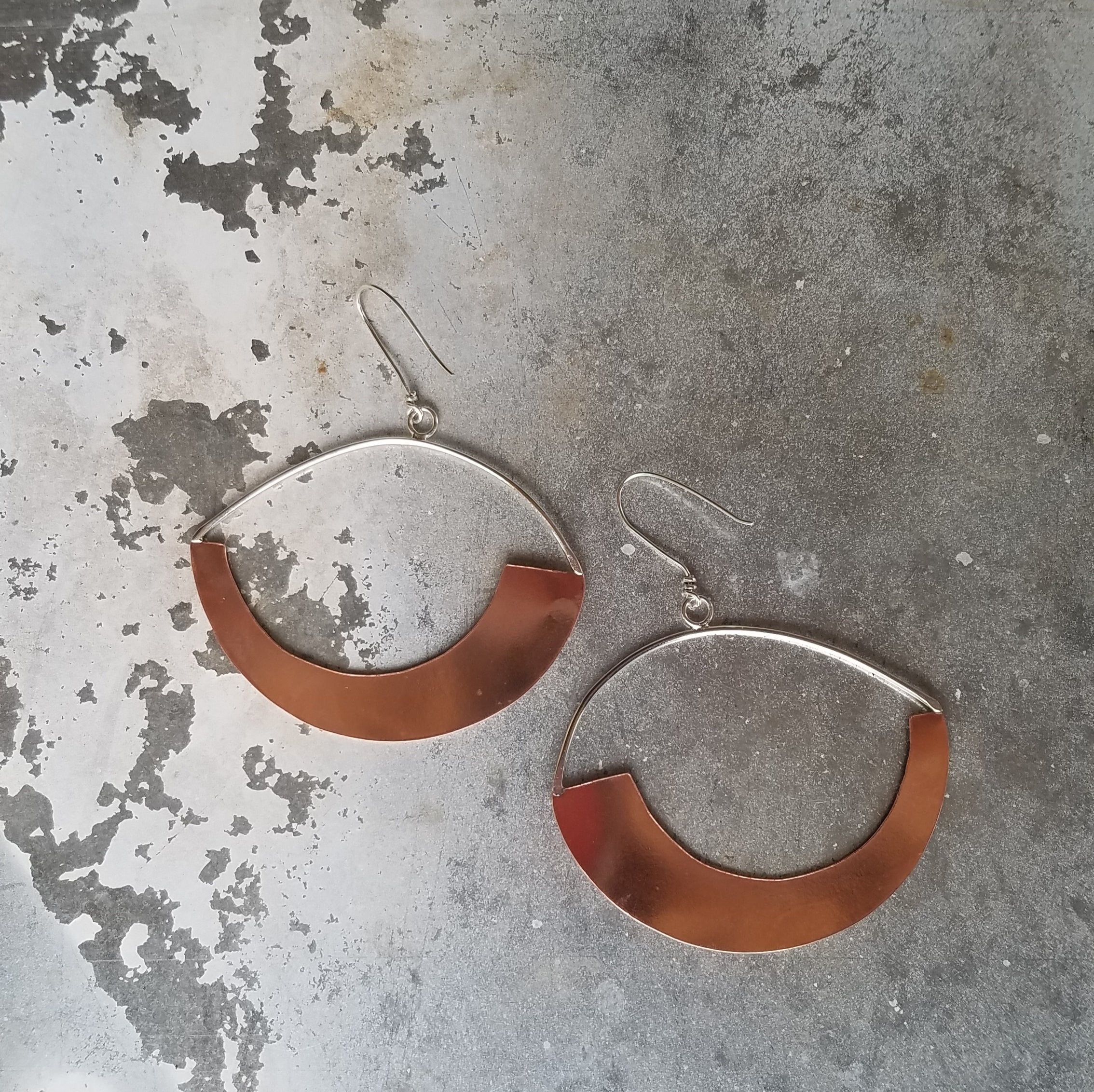 Half Hoop Earrings/ Large Copper