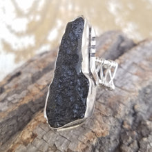 Load image into Gallery viewer, Moldavite Silver Ring
