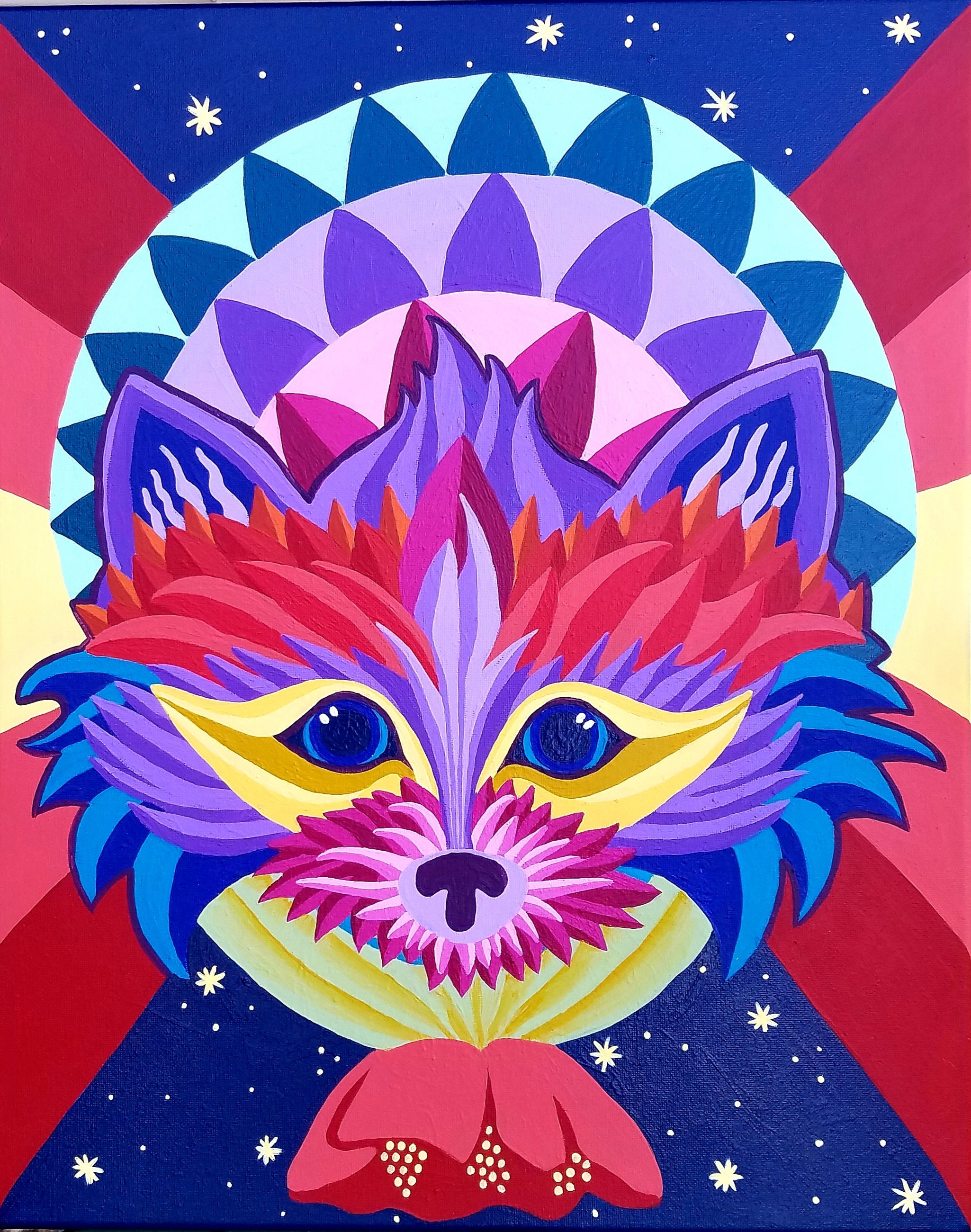 Raccoon Abstract Art