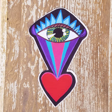Load image into Gallery viewer, Rainbow Eye W/ heart Decal
