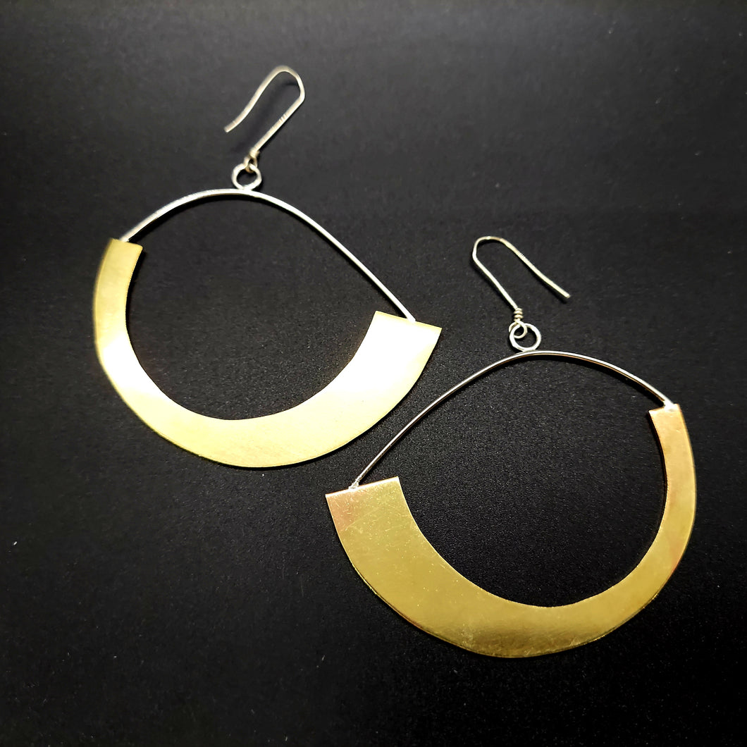 Half Hoop Earrings/ Large Copper